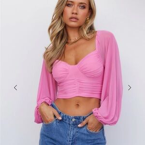 Hello Molly pink crop top - size medium